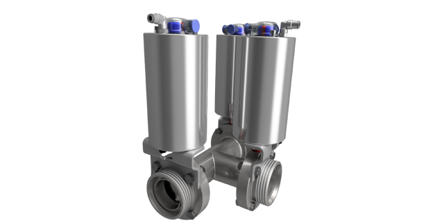 Armaturenwerk Hötensleben - 395212000  Butterfly actuator VMove1 DN 25-100 with integrated position indicator prepared for sensor M12x1 pneumatic air/spring, NC and NO AISI 304