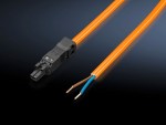 Rittal - CONNECTION CABLE FOR LED SYSTEM LIGHT 2500110, INFEED, 2- POLE (WITH SOCKET, WITHOUT CONNECTOR), 100V-240V, 50/60 HZ, LENGTH 3000MM, ORANGE,  P/N: SZ 2500.420