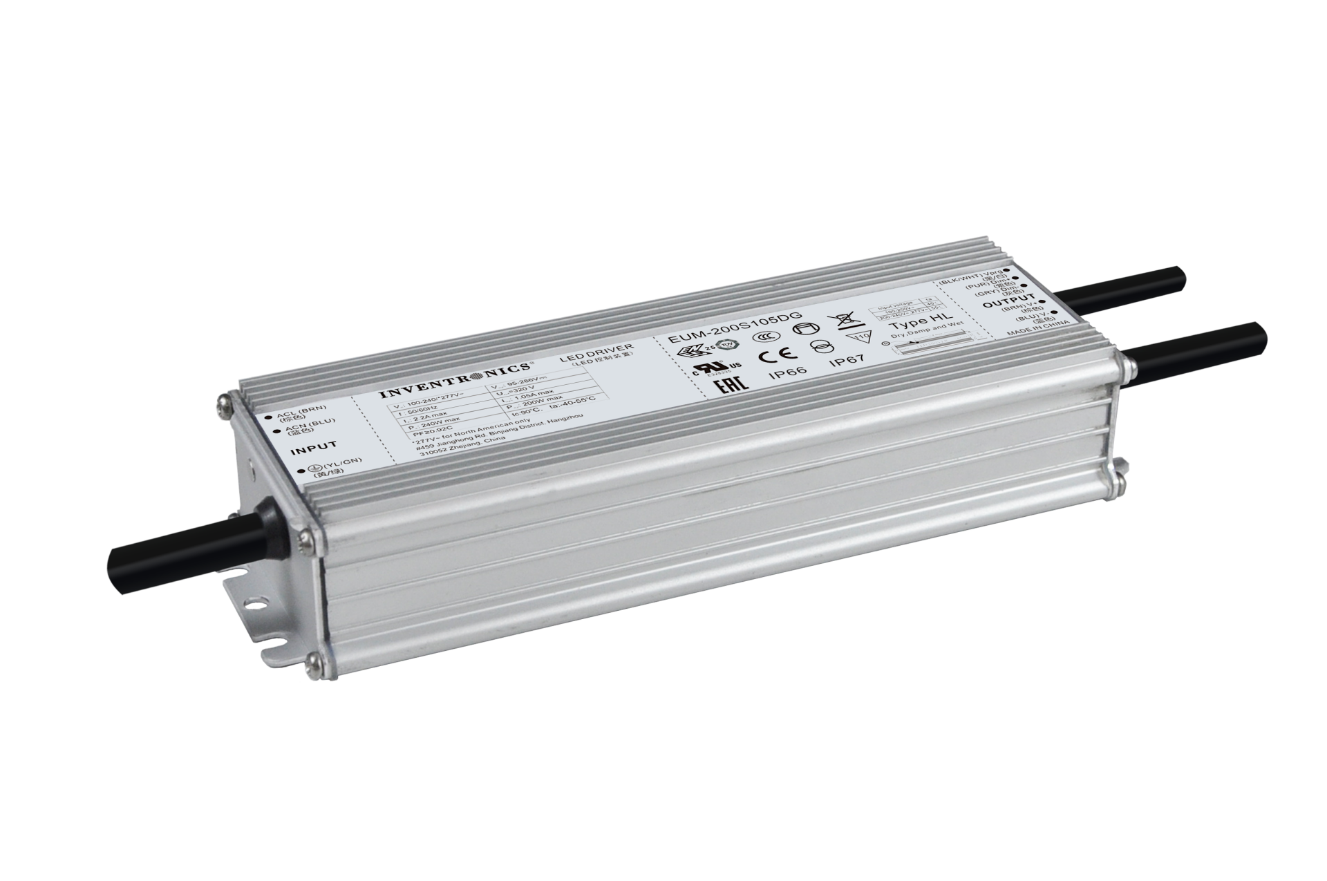 Inventronics - LED DRIVER / IP66/IP67 / 4 kV DM, 6 kV CM /  200 W