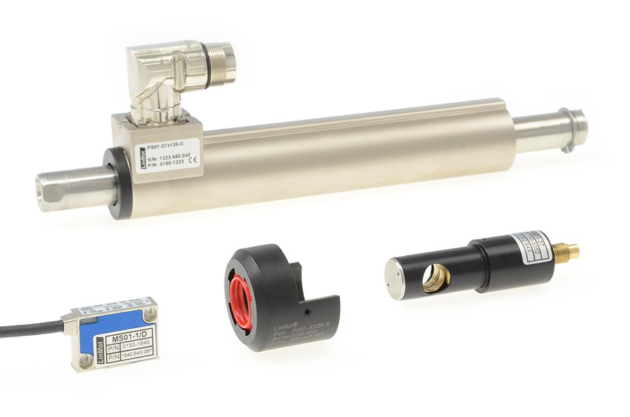 LinMot - Feed Finger Stator Motor with IP67 Connector M23/9(m), PS01-37x240F-C