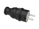 BEMİS - RUBBER SINGLE-PHASE GROUNDED MALE PLUG BLACK 16A