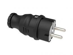 BEMİS - RUBBER SINGLE-PHASE GROUNDED MALE PLUG BLACK 16A