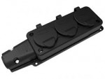 BEMİS - WIRELESS, SINGLE-PHASE THREE-WAY SOCKET WITH RUBBER COVER BLACK 16A